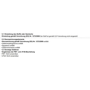 Informazioni sulla classificazione della sostanza secondo il regolamento (CE) n. 1272/2008.