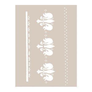 t.b.t. modello per pittura con motivo a giglio e file di punti per decorare le pareti.