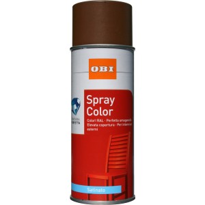 Vernice spray marrone OBI per interni ed esterni.