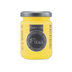 Pittura a gesso gialla Fleur in barattolo per progetti fai-da-te.