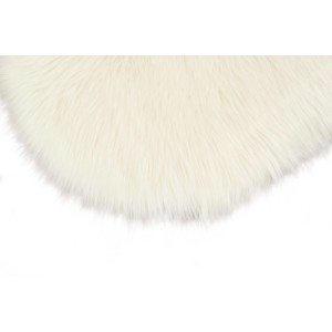 Dettaglio: Tappeto a pelo lungo bianco rotondo (t.b.t.)