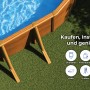 Piscina ovale Gre Pool Pacific effetto legno, piscina con pareti in acciaio per il giardino.