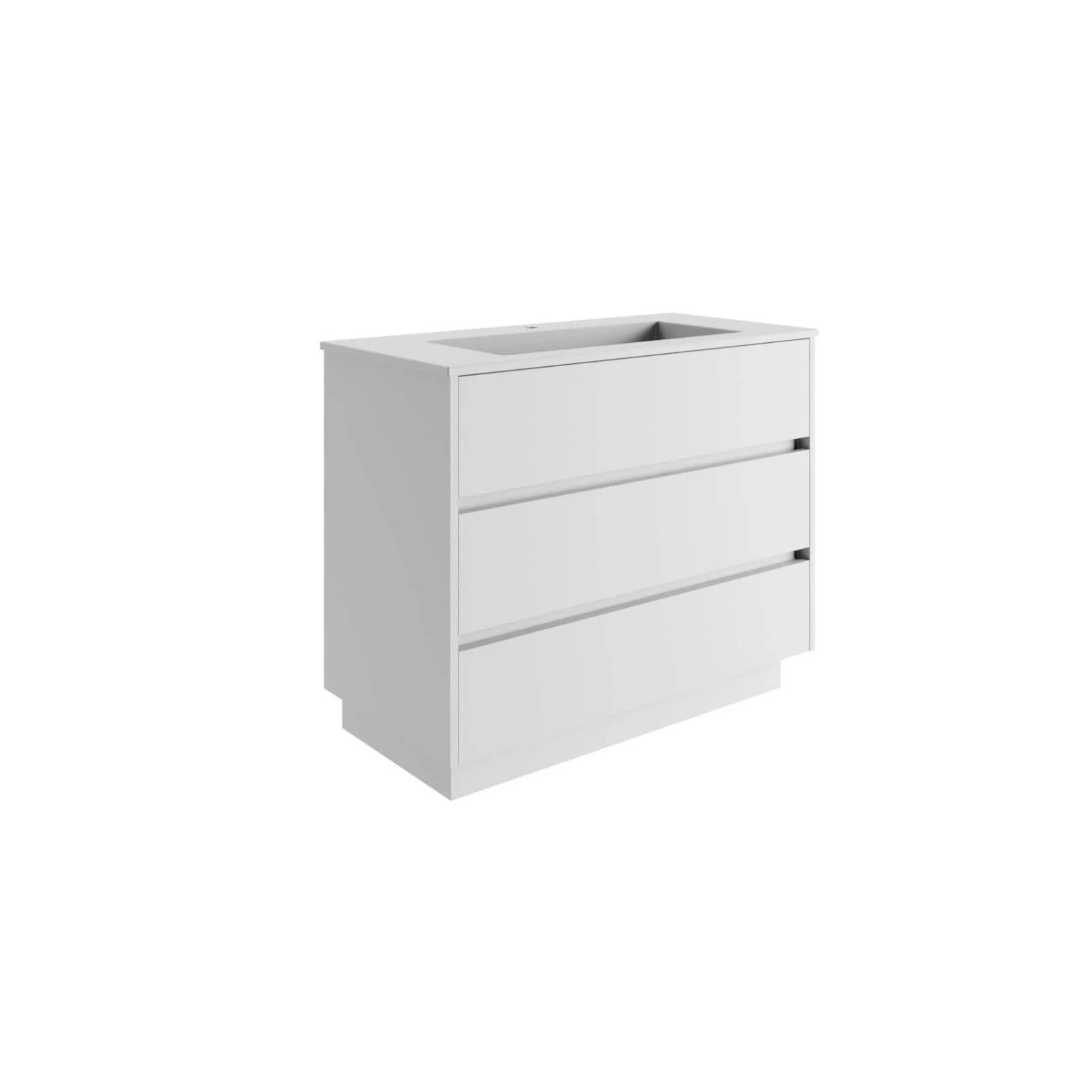 Mobile bagno base a terra Barrio 1 vasca h.87,5 p.51 l.106 cm bianco