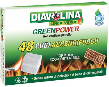 Diavolina Green Power 48 cubi accendifuoco