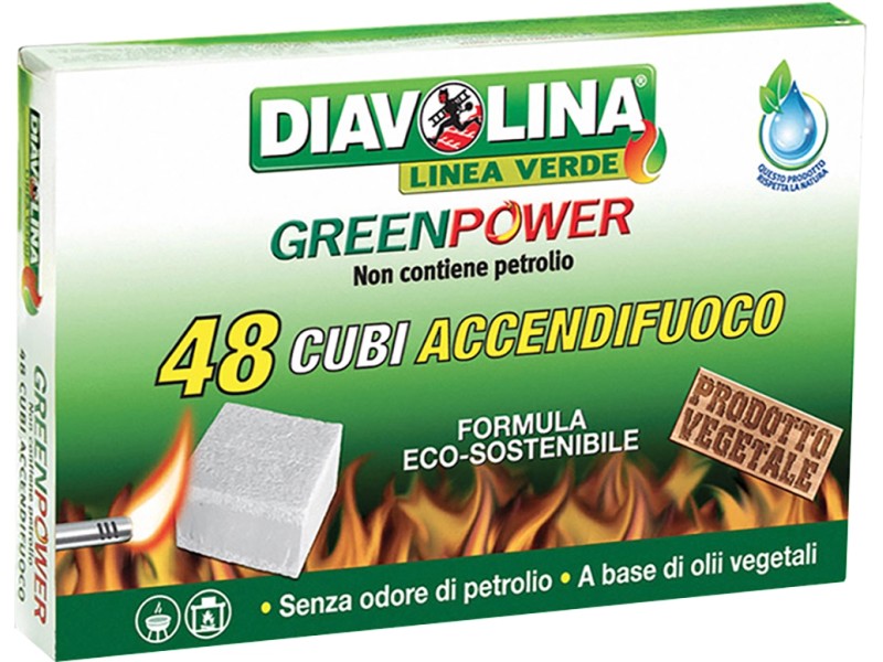 Diavolina Green Power 48 cubi accendifuoco