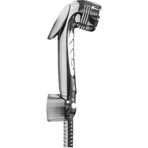 Doccetta t.b.t. cromata per bidet, con raccordo flessibile.