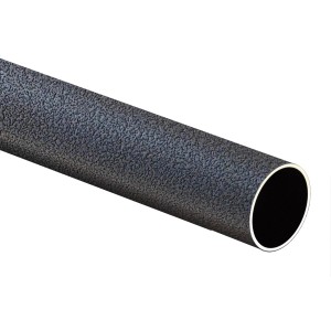 Tubo metallico per sistemi cucina, finitura grigia.