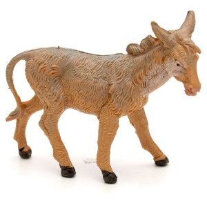Statuina di asino per presepe, figura dettagliata del presepe.