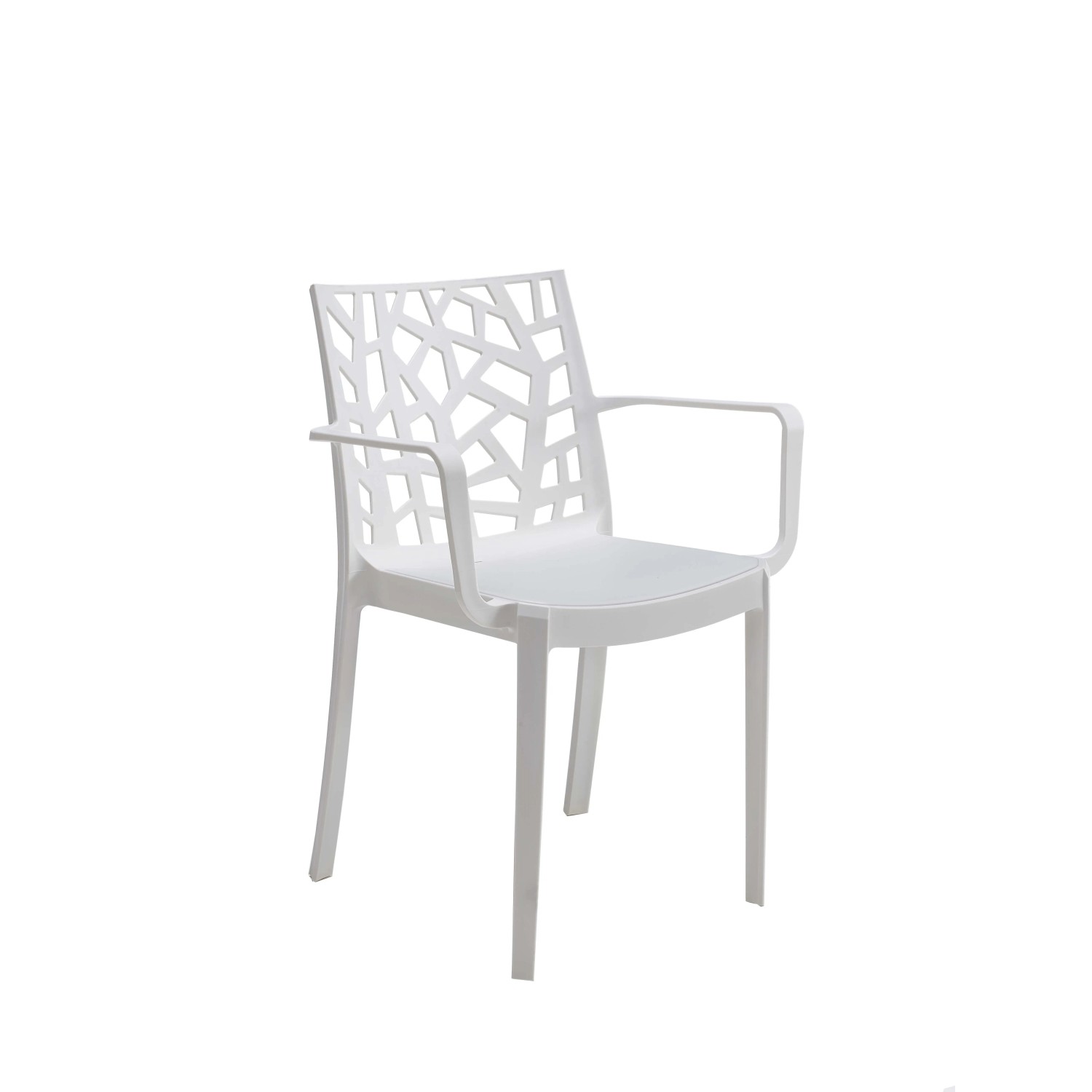 HOUSE COLLECTION Sedia Ninfa Senza Braccioli In Polipropilene Bianco - Impilabile Per Esterno E Giardino, 54x46x81cm