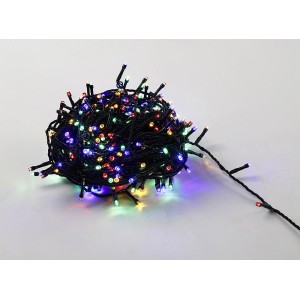 Catena luminosa da esterno t.b.t. con luci LED colorate.