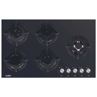 Piano cottura gas Samet Minerva 5 fuochi griglie in ghisa 90x51 cm