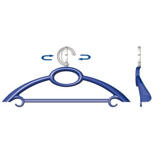 Appendiabiti da uomo t.b.t. blu con gancio girevole.