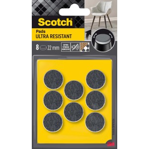Feltrini Scotch, 8 pezzi, Ø 22mm, autoadesivi, per mobili e sedie.