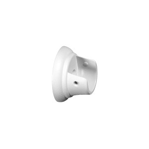 Supporto bianco per bastone per tende per montaggio a parete.