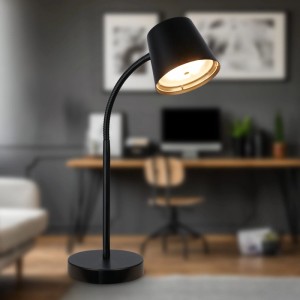Lampada da tavolo LED Biwo 500 lm bianco caldo H 38,5 cm nera