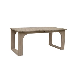 Tavolo da giardino rettangolare t.b.t. in legno chiaro, ideale per l'esterno.