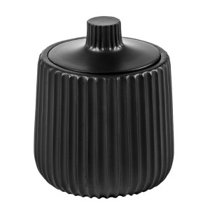 Contenitore nero t.b.t. con coperchio, accessorio per parete e contenitore.