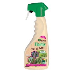 Flortis Olio di Pino, antiparassitario biologico in flacone spray.