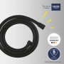 Grohe VitalioFlex Trend tubo doccia, 150 cm, nero opaco, resistente all'attorcigliamento.