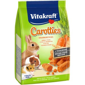 Vitakraft Carotties, 50g snack per roditori con carote, senza zucchero e con vitamine.