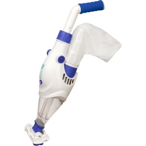 Pulitore per piscina Gre Electric Vac cordless bianco con manico e sacco filtro per piscine fino a 60 m².
