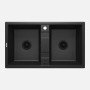 Lavello 2 vasche Idrostile Güines sifone 500x220 mm grafite metallizzata
