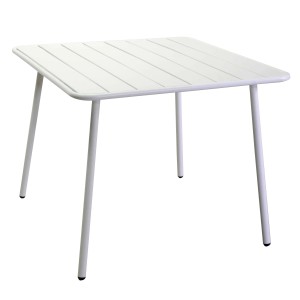 Tavolo da giardino quadrato Rovigo in metallo bianco 80x80x72 cm