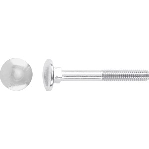 Bullone a testa tonda zincato LUX M6 x 50 mm con filettatura parziale, confezione da 100.
