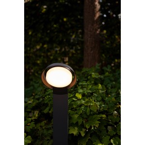 Moderna lampada da vialetto a LED Lutec Polo in antracite, 1.100 lumen, luce bianca calda per giardino e patio.