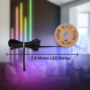 Briloner Set di estensione striscia LED con RGB, 2,6 m, per pannelli. Arrotolato e con cavo.