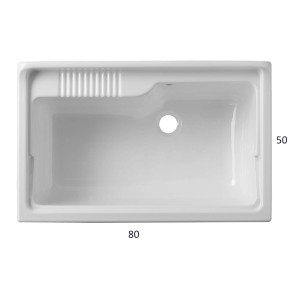 Lavatoi t.b.t. bianco (80x50cm) visto dall'alto.