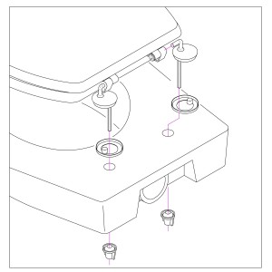 Disegno: Fissaggio sedile WC con cerniere in acciaio inox.