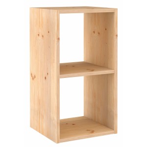 Scaffale t.b.t. in legno chiaro, libreria con due scomparti.