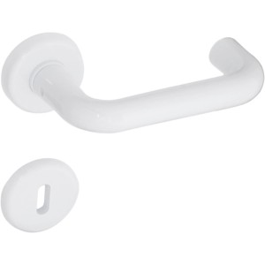 Set maniglia per porta bianca per interni.