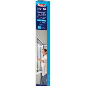 tesa® Insect Stop Telaio a clip per finestra, antracite. Zanzariera per finestre, facile da installare.