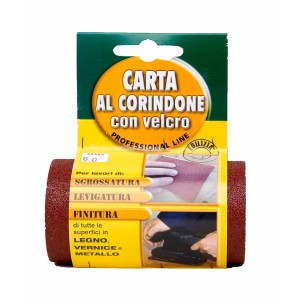 Rotolo di carta abrasiva, t.b.t., grana 60, per legno, vernice e metallo.