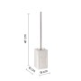 Set scopino WC bianco con scritta "Salle de Bain", dimensioni: 47x9x9 cm.