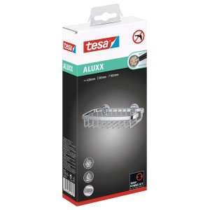 Mensola doccia Tesa Aluxx cromata in alluminio, per montaggio a parete senza forare.