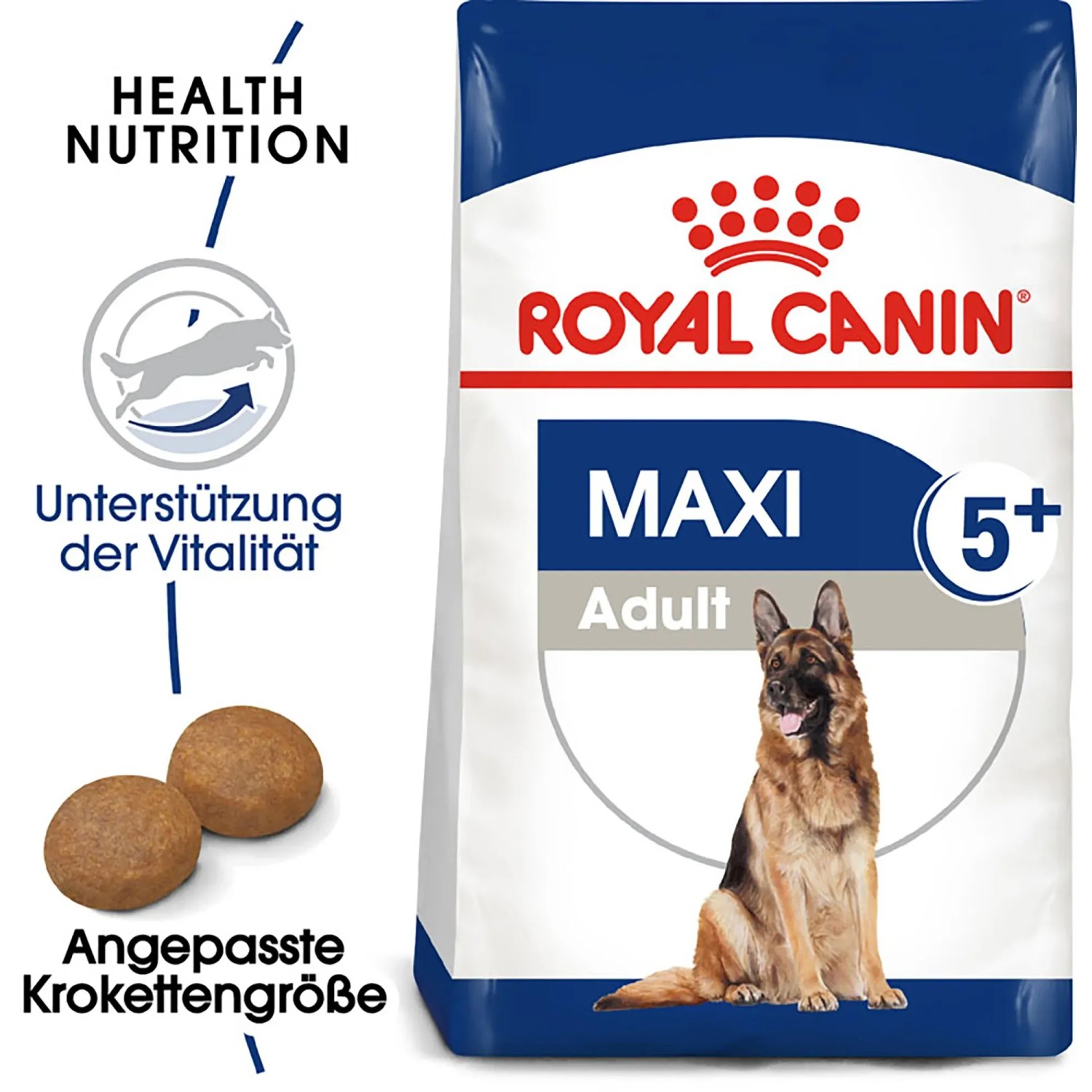 Royal Canin Maxi Adult 5+ cibo secco per cani anziani di taglia grande in sacco da 4 kg.