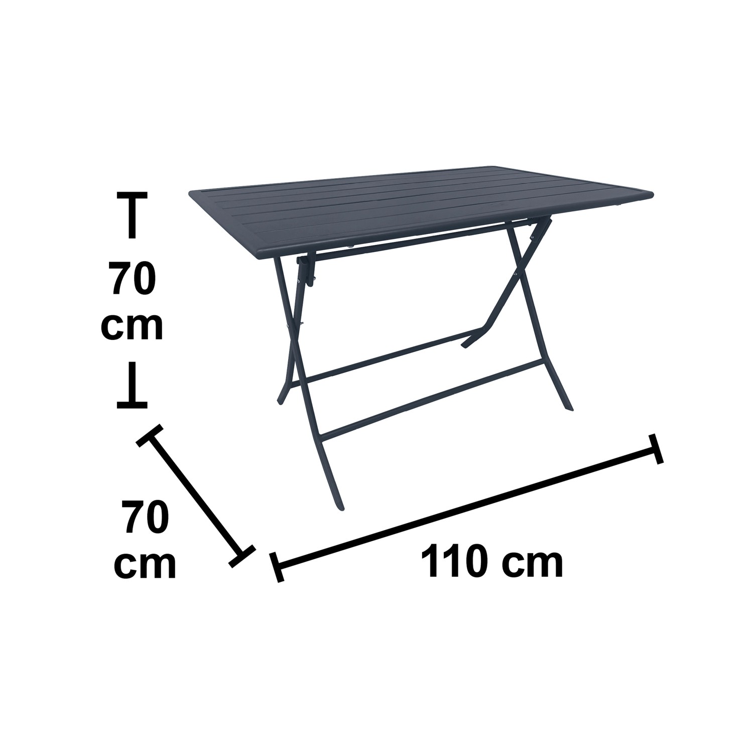 Tavolo da giardino Toconao pieghevole in acciaio 110x70xH70 cm_6