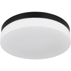 Globo Plafoniera da esterno a 3 luci, nero opaco, Ø 30cm. Lampada da soffitto rotonda per esterni.