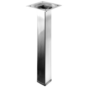 Gamba per tavolo Hettich, 200 mm, effetto acciaio inox, quadrata, per mobili.