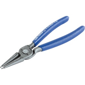 Pinza per anelli di sicurezza LUX-TOOLS per anelli interni, design dritto, acciaio al cromo vanadio, manici blu.