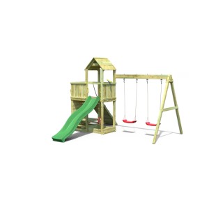 Gioco da giardino Floppi con scivolo e altalene 379x396xh262 cm