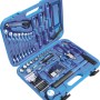 Valigetta attrezzi LUX Classic WZK-54 A blu aperta con assortimento di utensili.