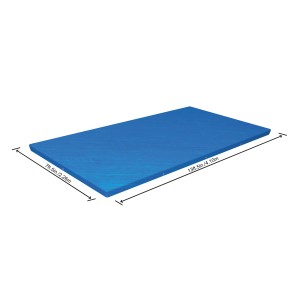 Copertura piscina Flowclear PE blu, 410x226 cm, per protezione piscina da sporco e foglie.