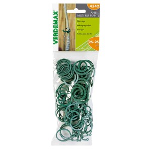 Anelli per piante Verdemax, clip di fissaggio verdi per piante, 50 pezzi.