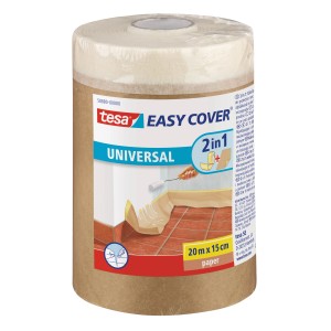 Tesa Easy Cover Universal 2in1 nastro adesivo, rotolo con nastro da pittore e pellicola.