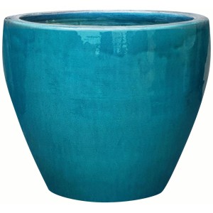 Vaso da fiori in terracotta t.b.t. turchese per interni ed esterni.