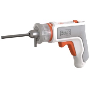 Avvitatore a batteria Black+Decker con inserto, grigio/arancio. Cacciavite compatto per il fai da te.